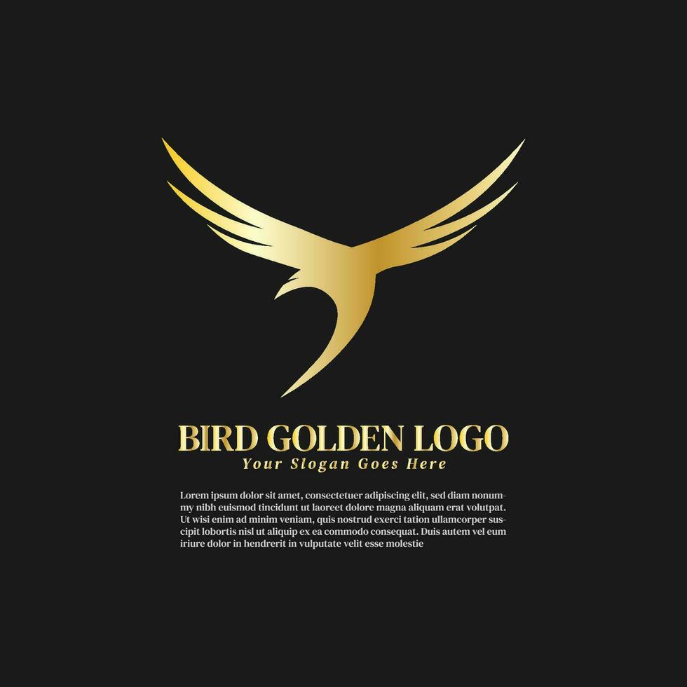 fågel gyllene logotyp vektor redigerbar