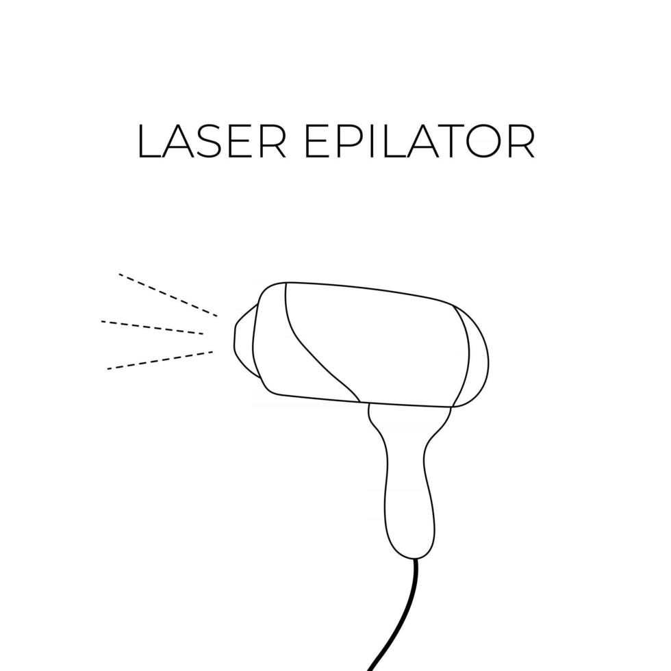 skissera laser epilator ikon. vektor illustration
