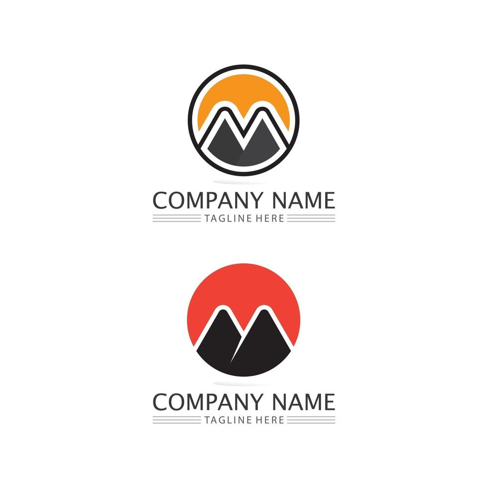 m brief logo vorlage m font logo design for business set logo vektor