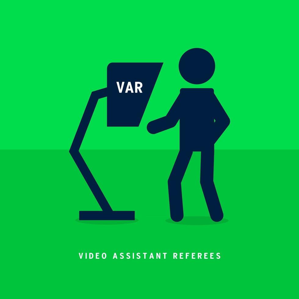 Fußball-Schiedsrichter Replay-Video auf Var. vektor
