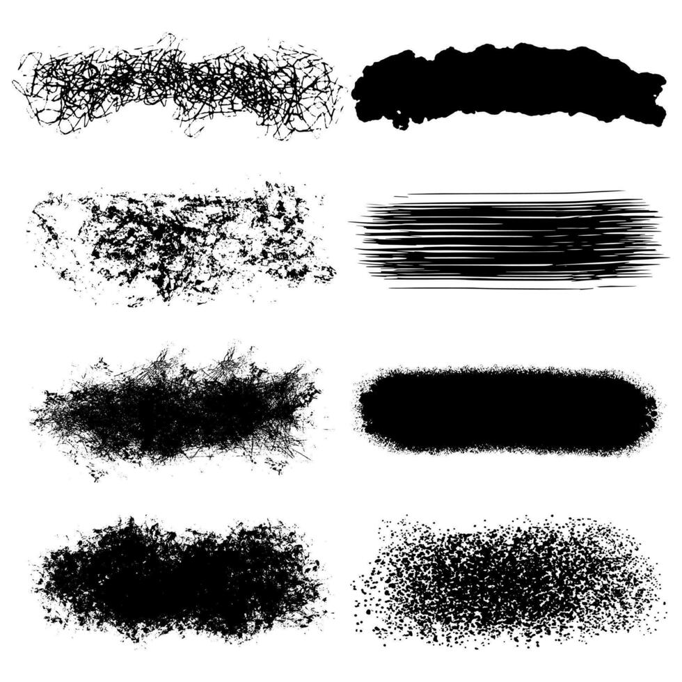 Sammlung von Grunge Stil schwarz Bürste Schlaganfälle vektor