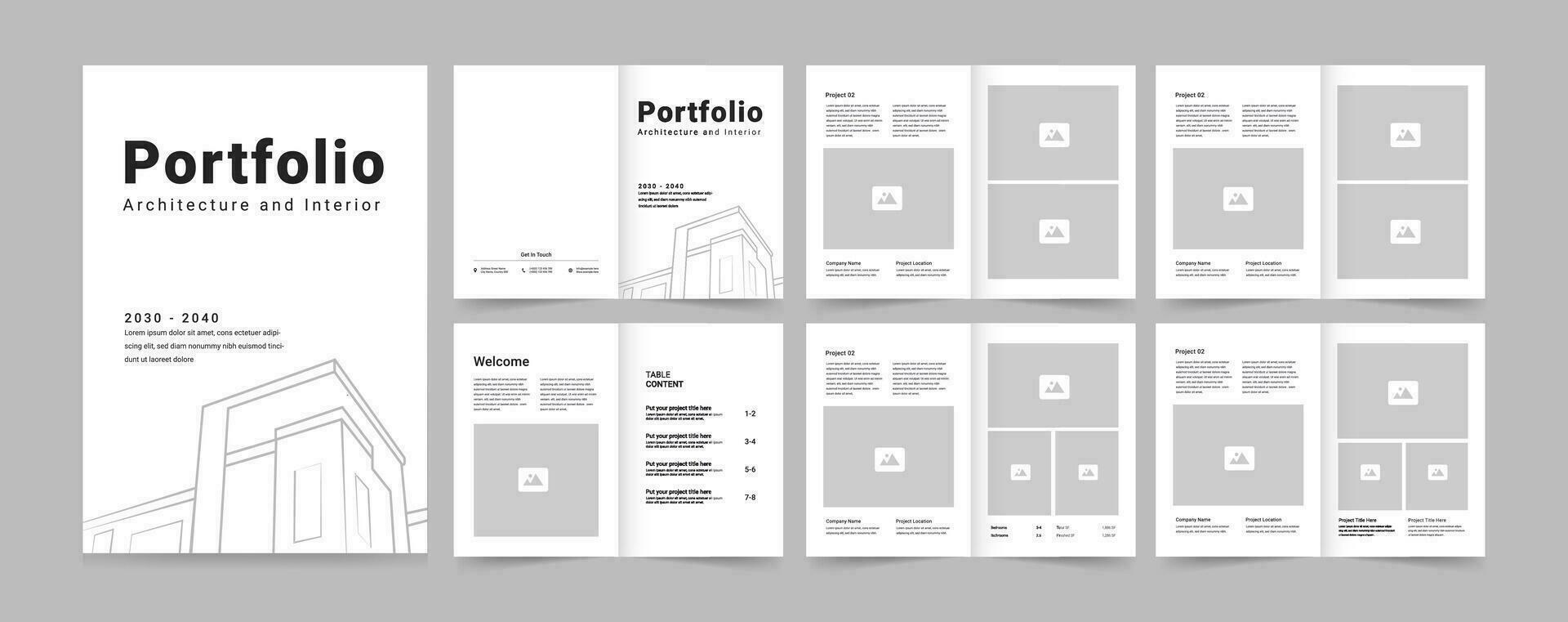 die Architektur Portfolio oder Portfolio Vorlage Design vektor