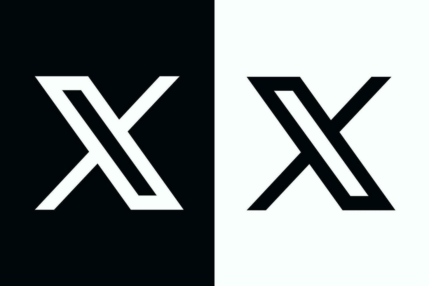 Twitter ny logotyp, x vektor