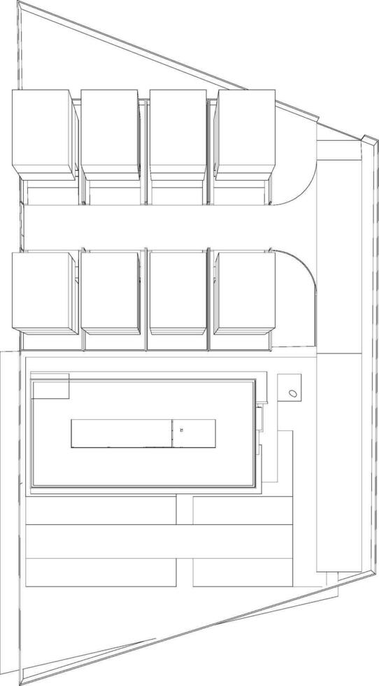 3d illustration av industriell byggnad vektor