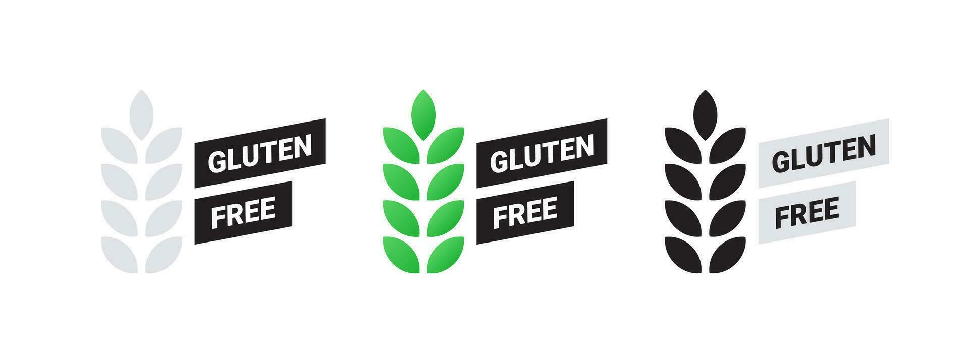 Gluten frei. Ährchen mit Gluten kostenlos Etikett. natürlich und organisch Produkte. Vektor skalierbar Grafik