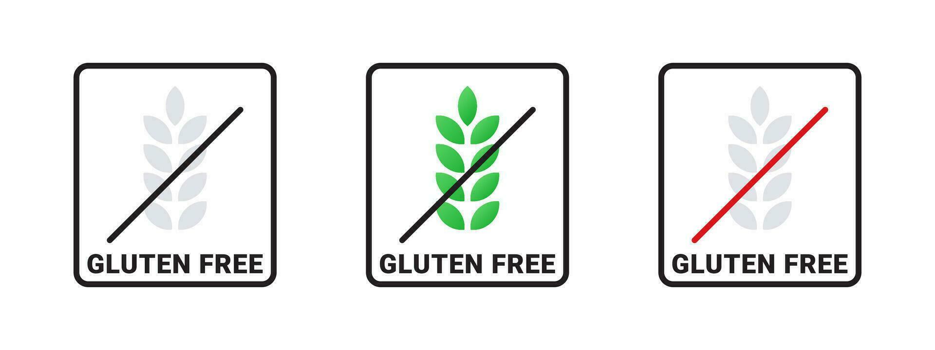 gluten fri märken. gluten fri klistermärke. naturlig och organisk livsmedel. vektor skalbar grafik