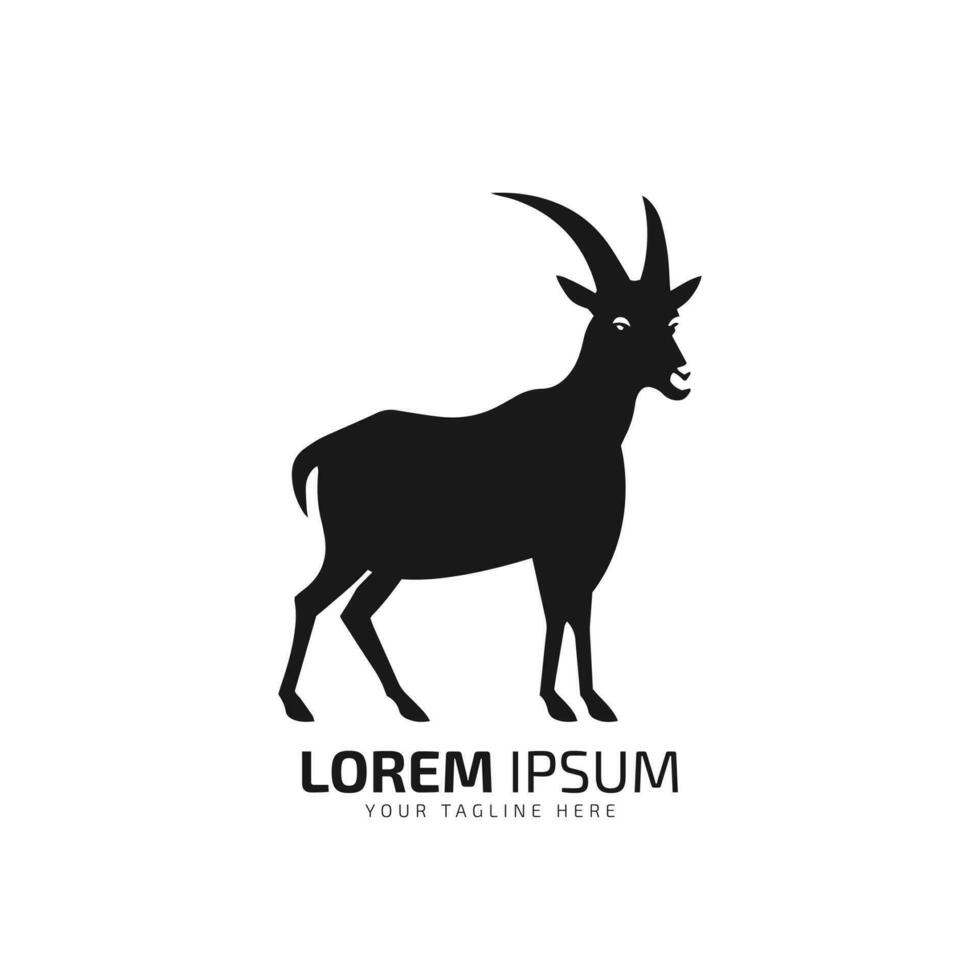 minimal und abstrakt Logo von Oryx Symbol Ziege Vektor Silhouette isoliert Design