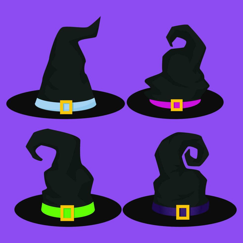 svart häxa hatt för halloween vektor