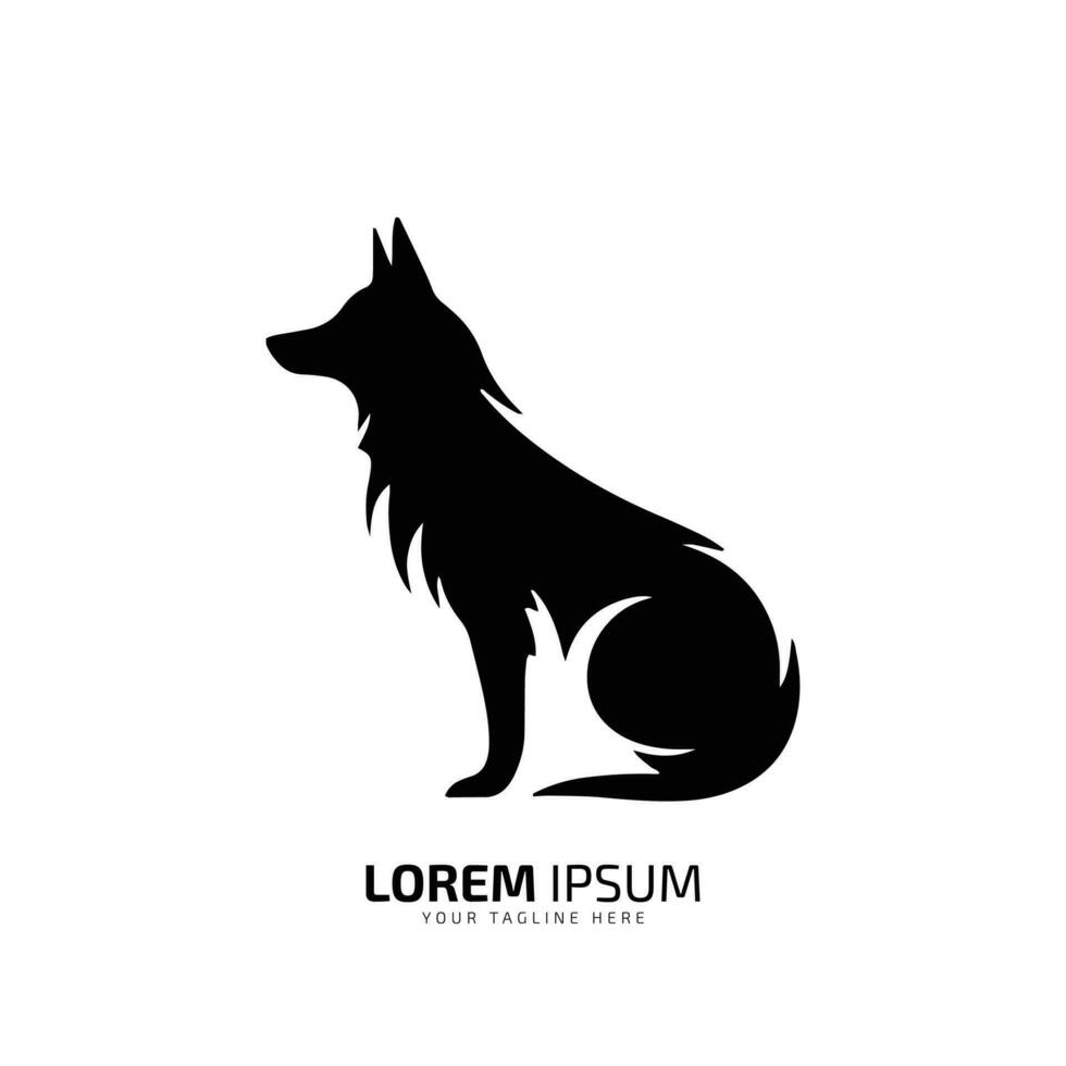 minimal und abstrakt Wolf Logo Kojote Symbol Hund Silhouette Schakal Vektor Tier