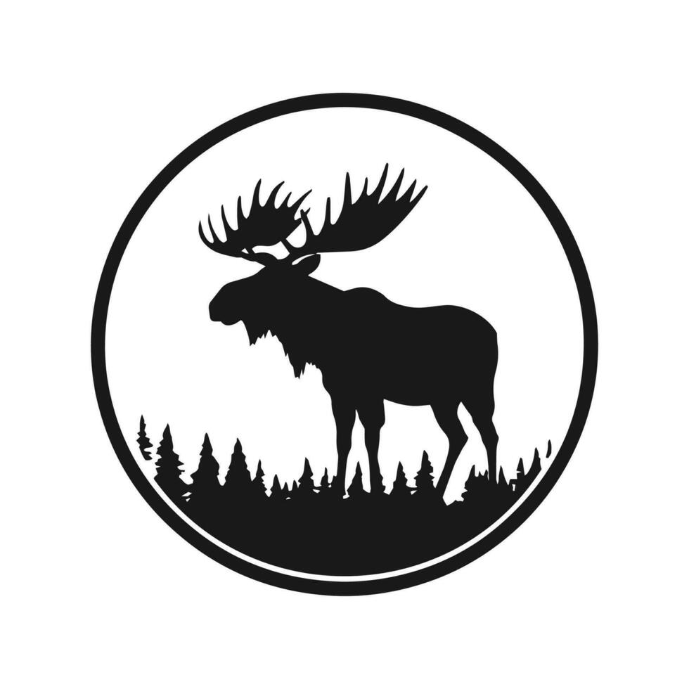minimal och abstrakt älg logotyp älg ikon rådjur silhuett ren vektor caribou design