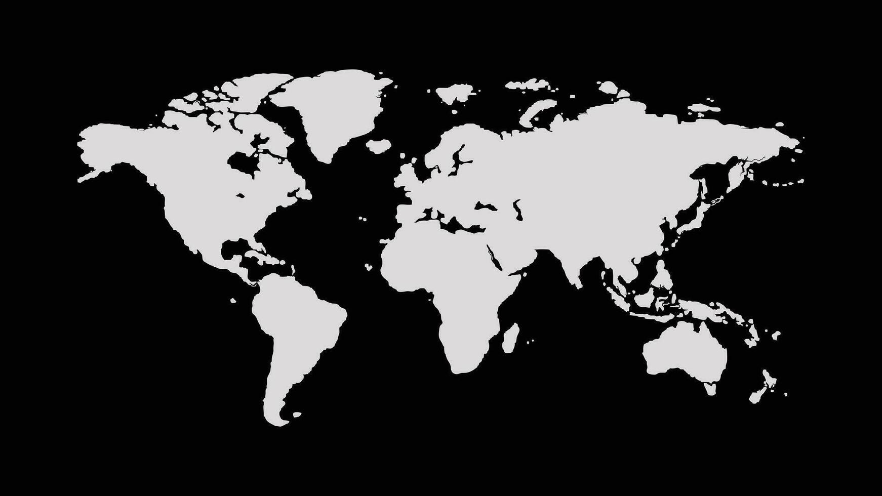 Welt Karten. Welt Karte Symbol Vektor isoliert auf schwarz Hintergrund. eben Erde Karte Vektor Design. Welt Karte Vektor Illustrationen, Globus Welt Karte Symbol. Welt Karten einfach unterzeichnen. Karte Silhouette