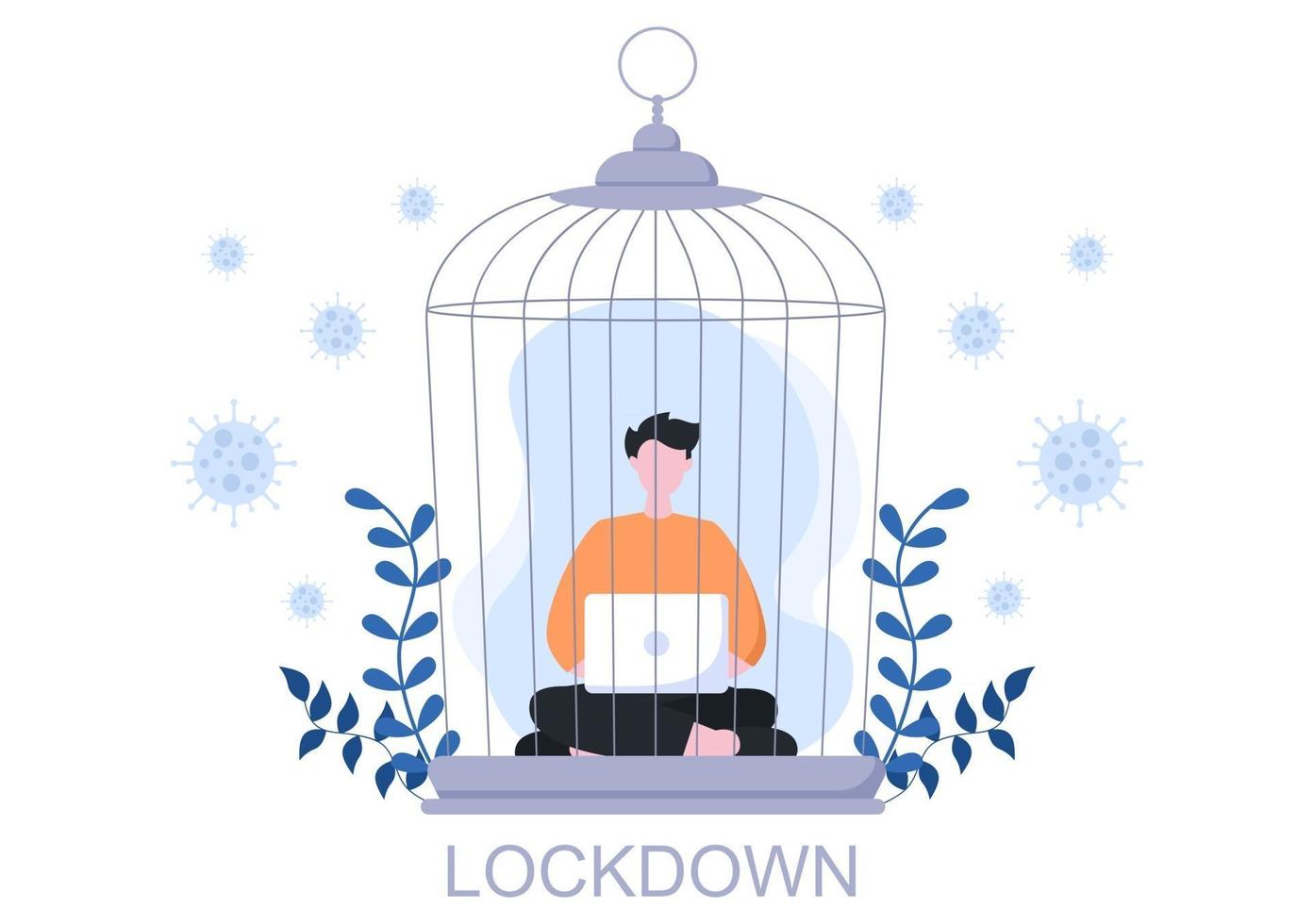 lockdown covid-19 coronavirus illustration vektor