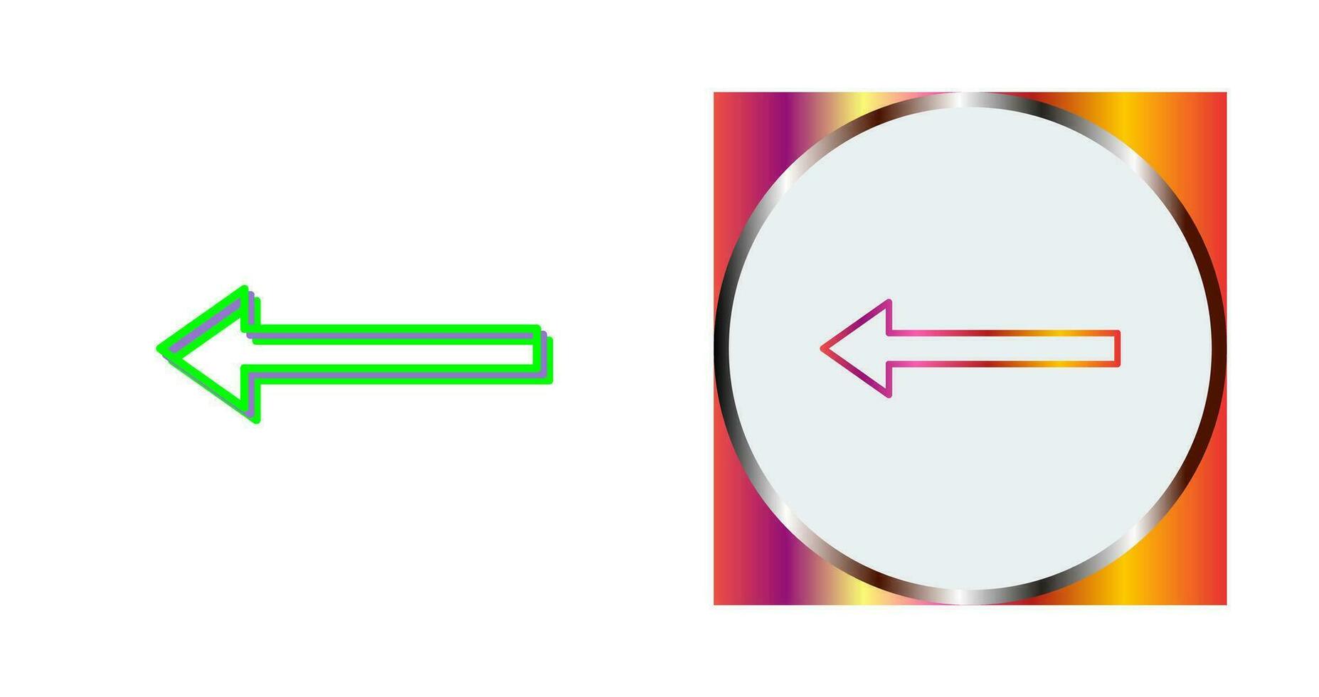 einzigartiges Vektorsymbol mit dem linken Pfeil vektor