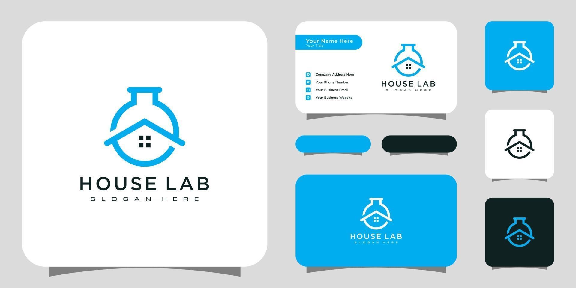 hus lab hem laboratorium logotyp vektor