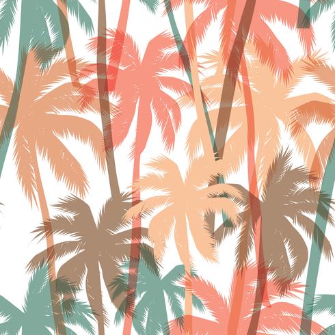 Tropiskt sommartryck med palm. vektor