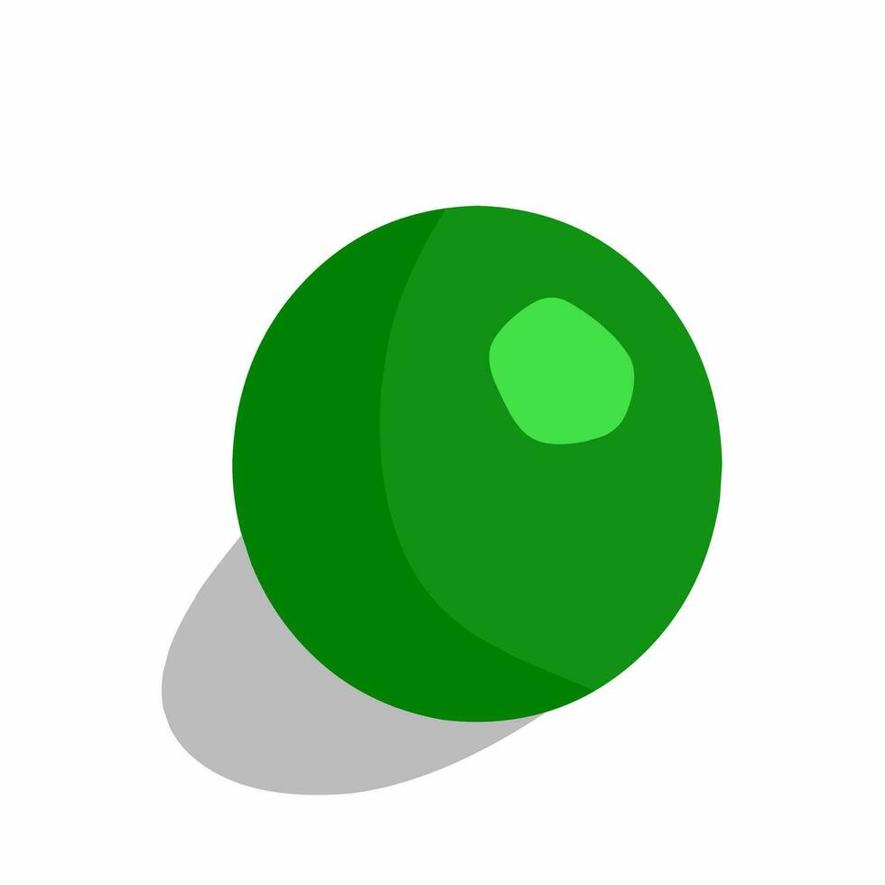 vektor illustration, grön boll med isolerat vit bakgrund