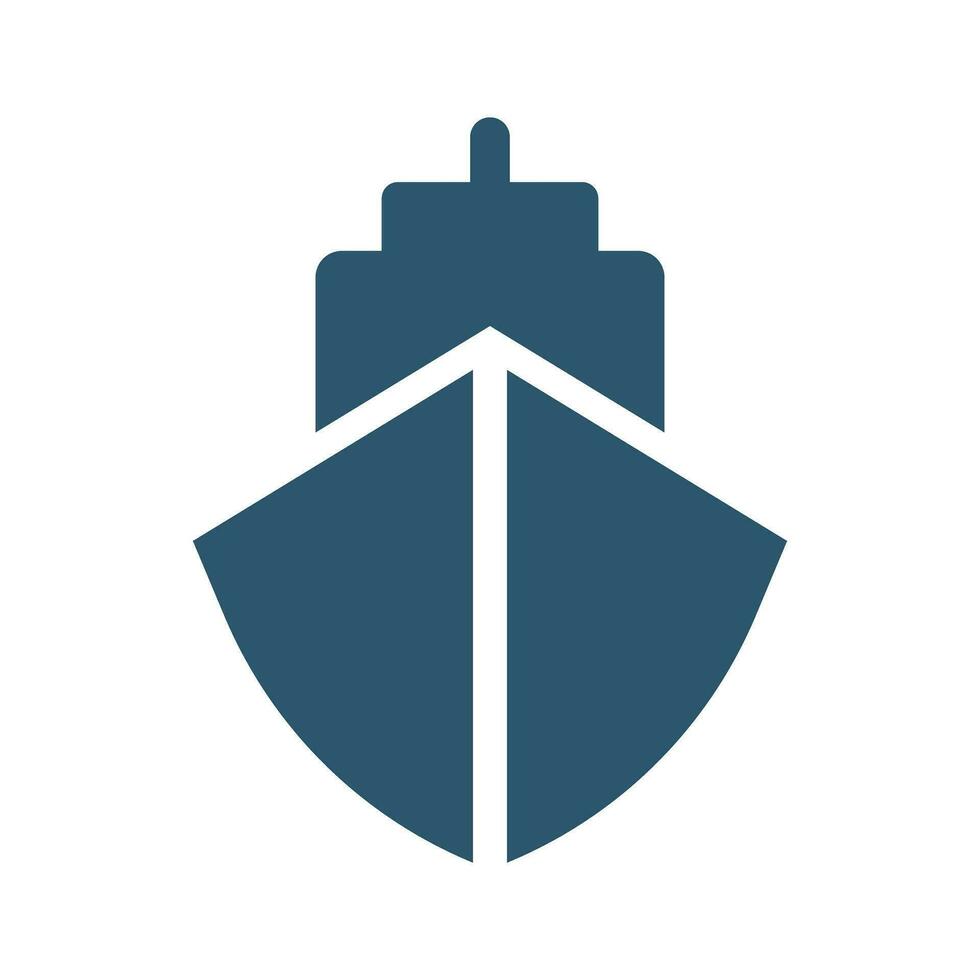 Schiff und Ladung Schiff Symbol. Marine Transport Silhouette Symbol. vektor