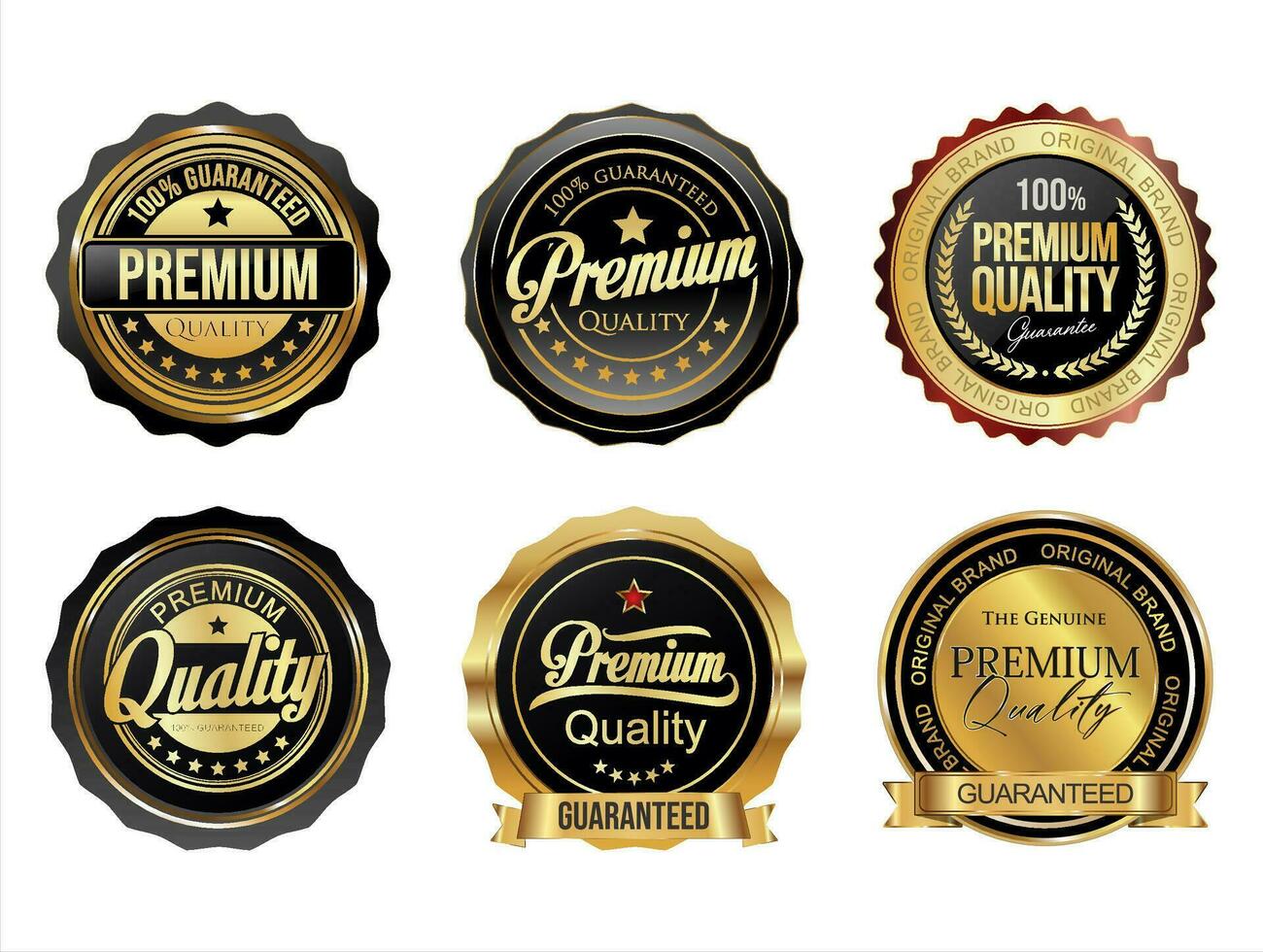 Prämie Qualität golden Etiketten retro Jahrgang Design Vektor Sammlung