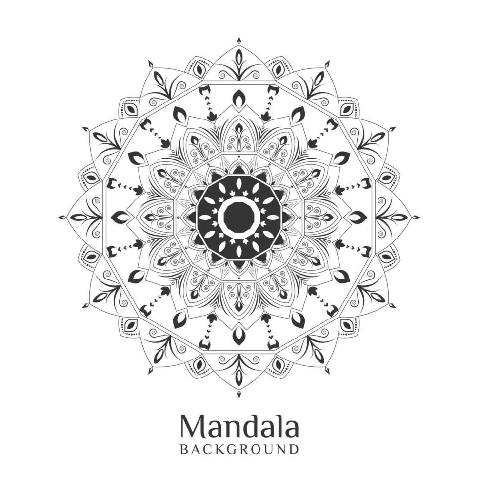 elegant modern Mandala im Gliederung Design vektor