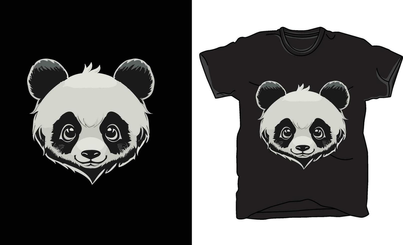 Fantastisk t-shirt design i panda huvud. vektor