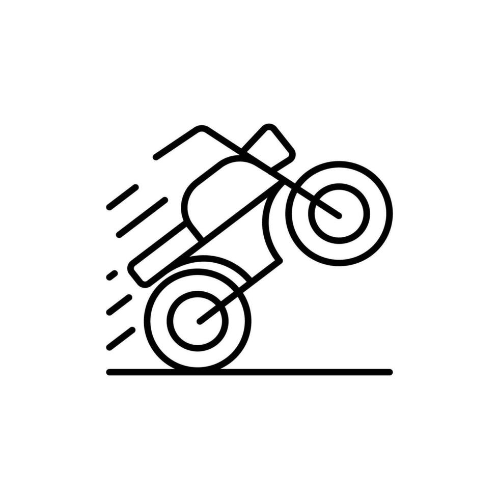 Wheelie Symbol. Gliederung Symbol vektor