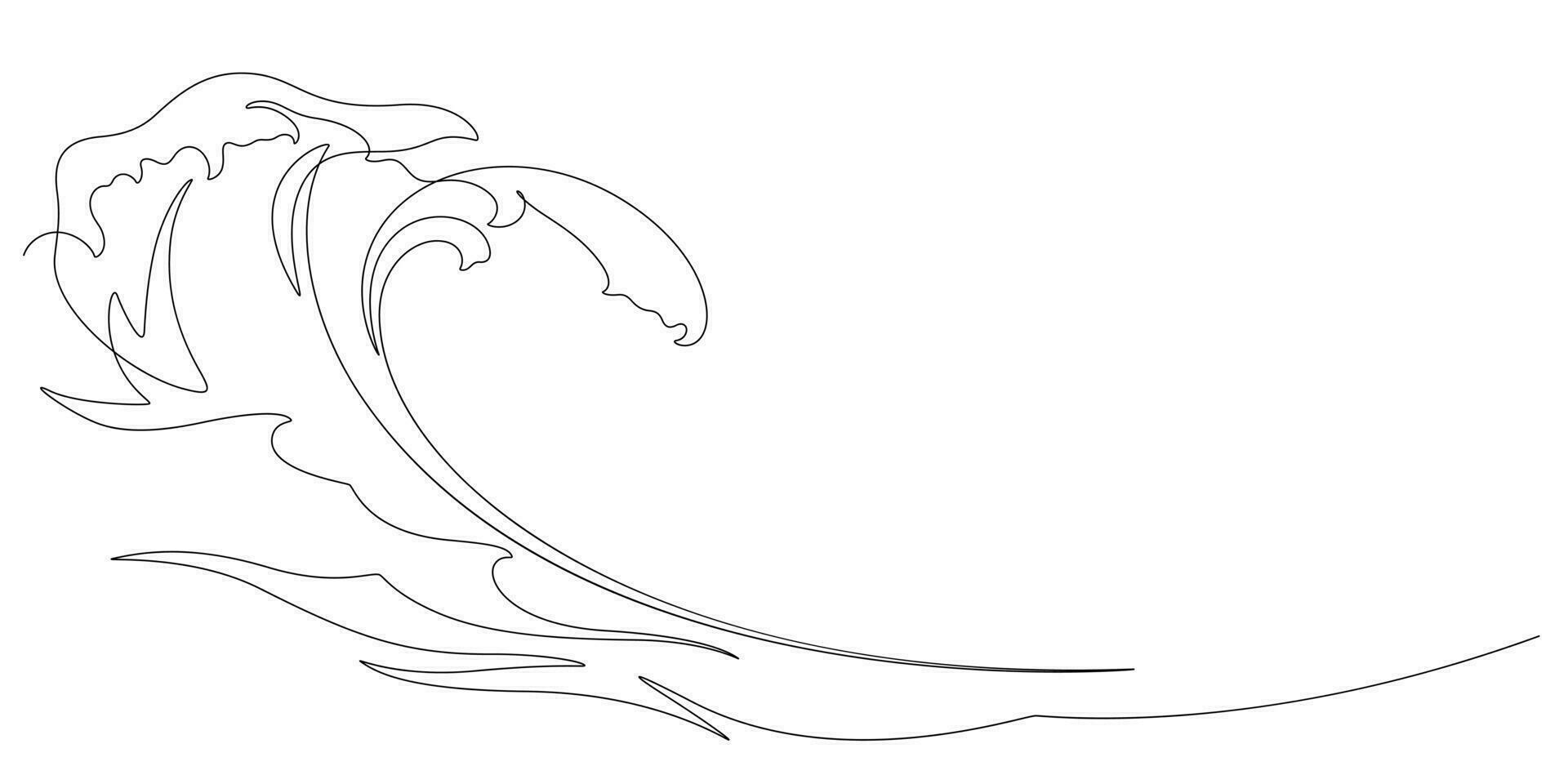 stor hav Vinka krusning stänk ett linje minimalism vektor