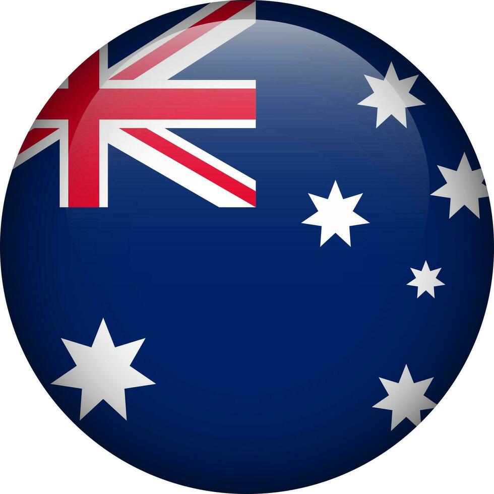 Australien flagga knapp. emblem av Australien. vektor flagga, symbol. färger och andel korrekt.