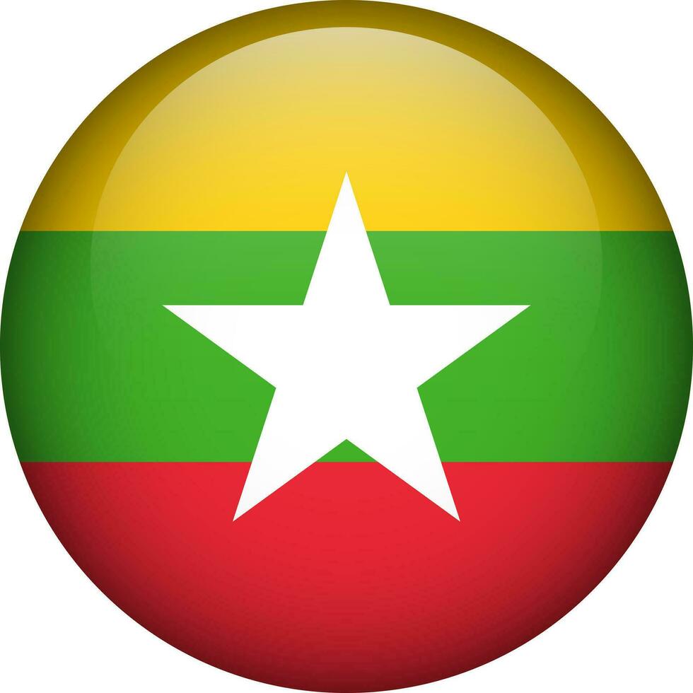 Myanmar Flagge Taste. runden Flagge von Myanmar. Vektor Flagge, Symbol. Farben und Anteil korrekt.