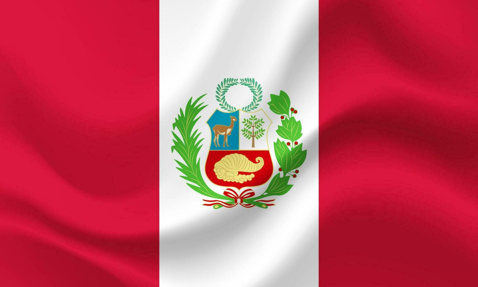 Vektor Peru Flagge. winkte Flagge von Peru. Peru Emblem, Symbol.