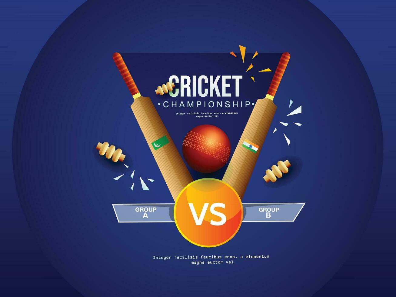 cricket mästerskap begrepp med deltar team Indien mot pakistan . vektor