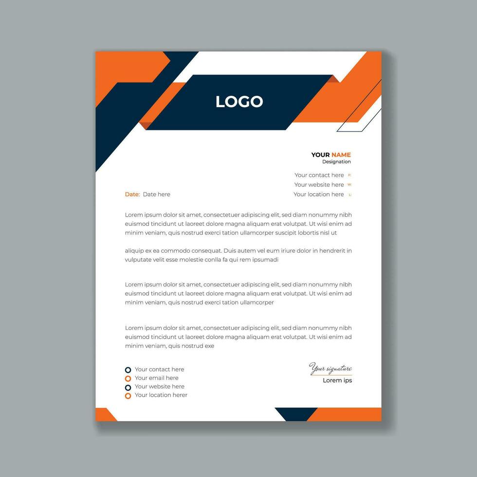 professionell och modern brev design mall, företag stil brev huvud mallar för din projekt design, abstrakt Vinka företag brev mall, vektor illustration