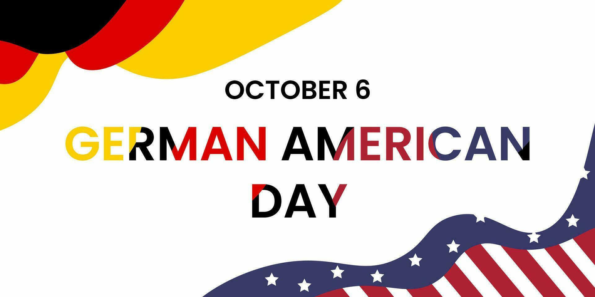 Deutsche amerikanisch Tag auf Oktober 6. das vereinigt Zustände Urlaub mit USA und Deutsche Flagge. geeignet für. Sozial Medien Beiträge, Poster, Banner usw. vektor