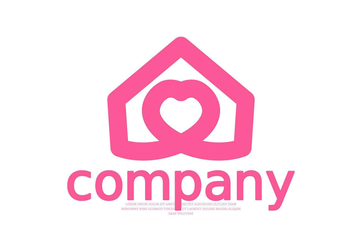 hus kärlek logotyp design på vit bakgrund vektor