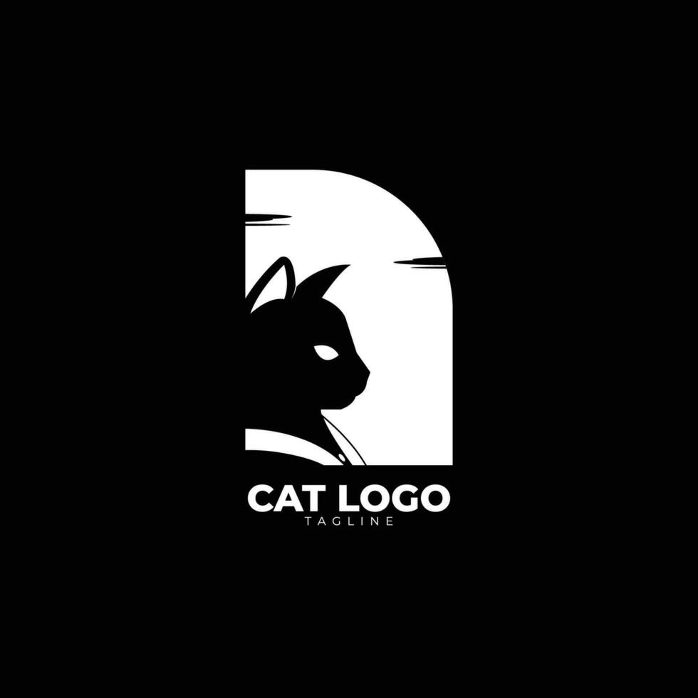 katt silhuett logotyp design inspiration. vektor illustration