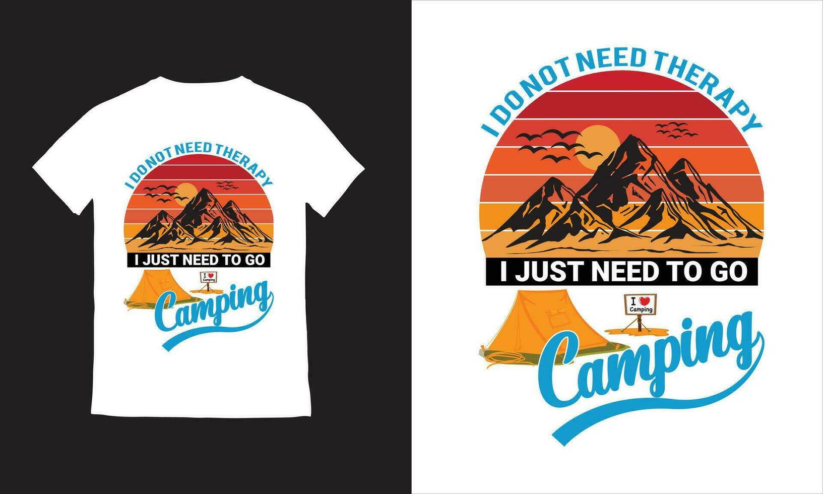 camping vandring natur berg t-shirt design vektor