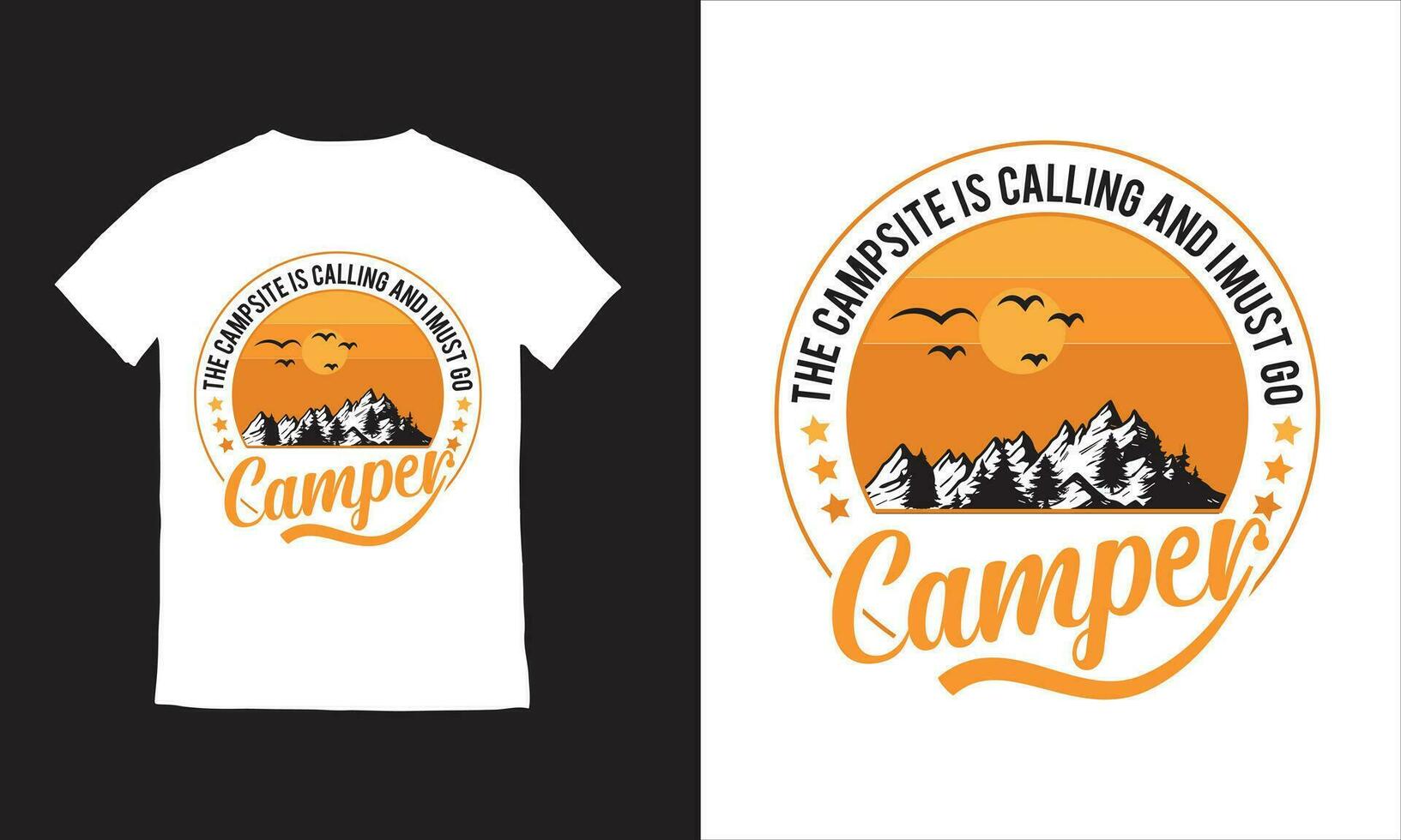 Camping Wandern Natur Berg T-Shirt Design vektor