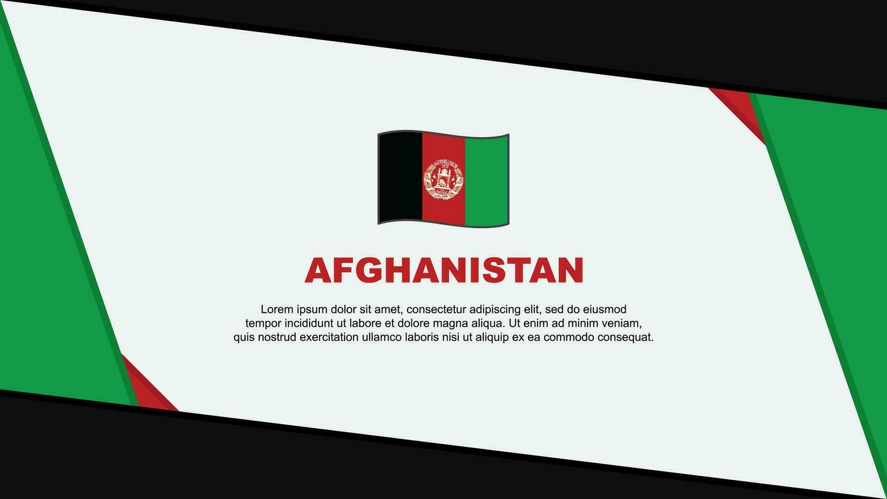 Afghanistan Flagge abstrakt Hintergrund Design Vorlage. Afghanistan Unabhängigkeit Tag Banner Karikatur Vektor Illustration. Afghanistan Unabhängigkeit Tag