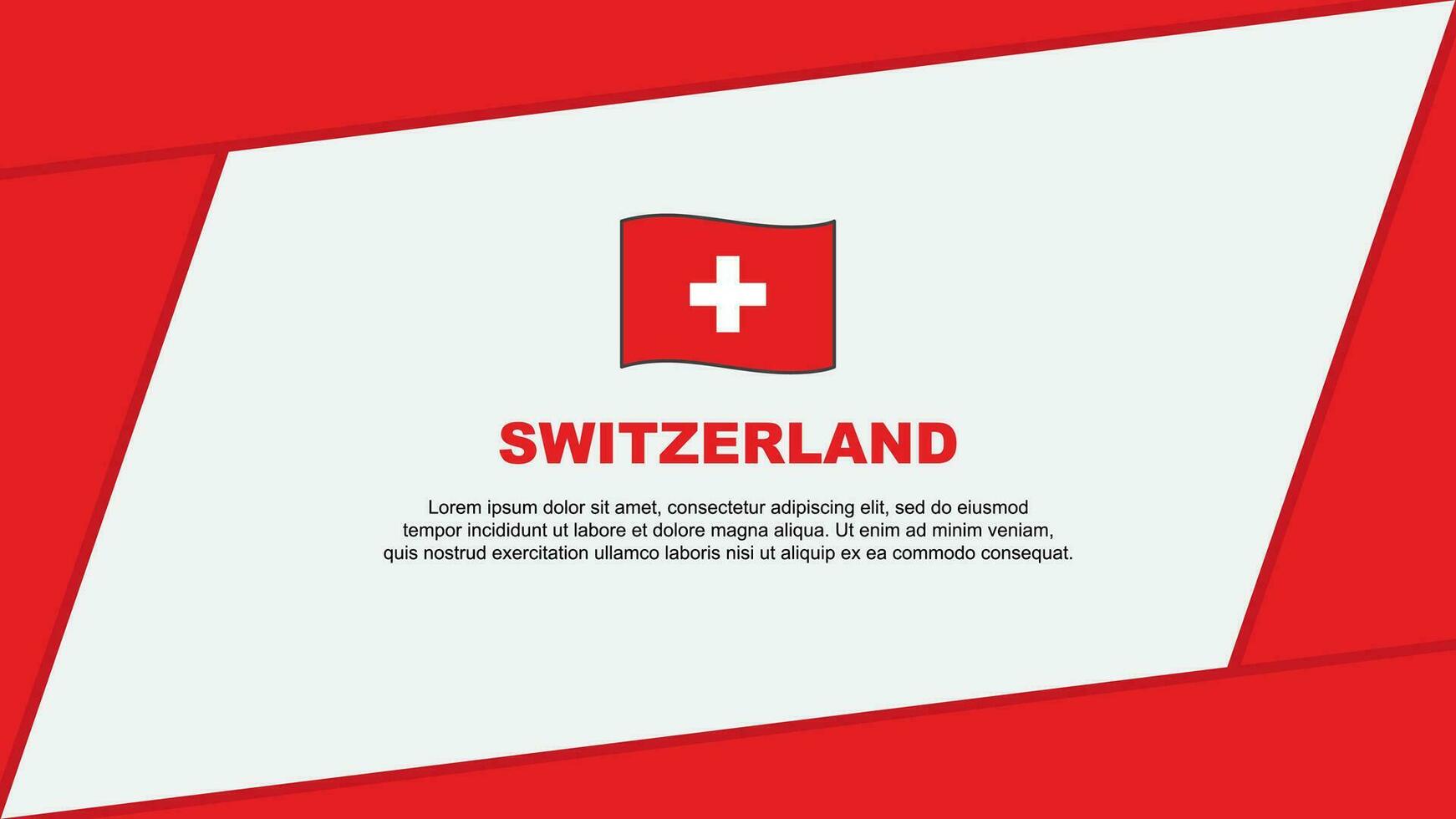 schweiz flagga abstrakt bakgrund design mall. schweiz oberoende dag baner tecknad serie vektor illustration. schweiz baner