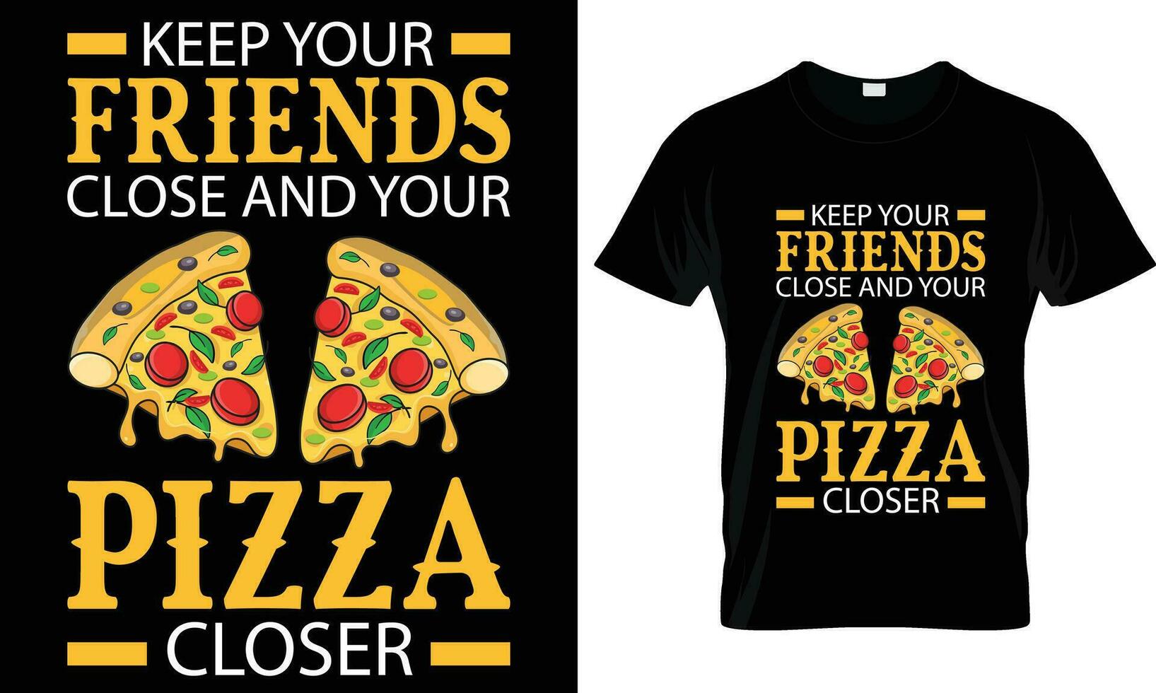 pizza t-shirt design vektor grafisk.