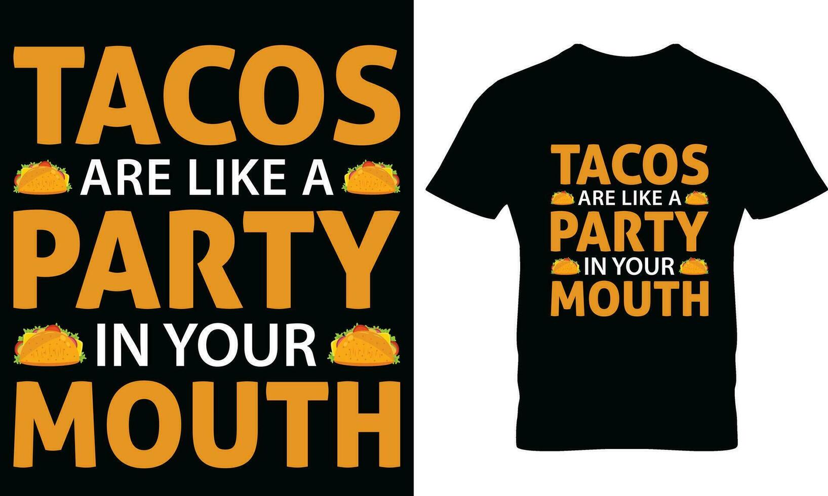 Tacos T-Shirt Design Vektor Grafik.