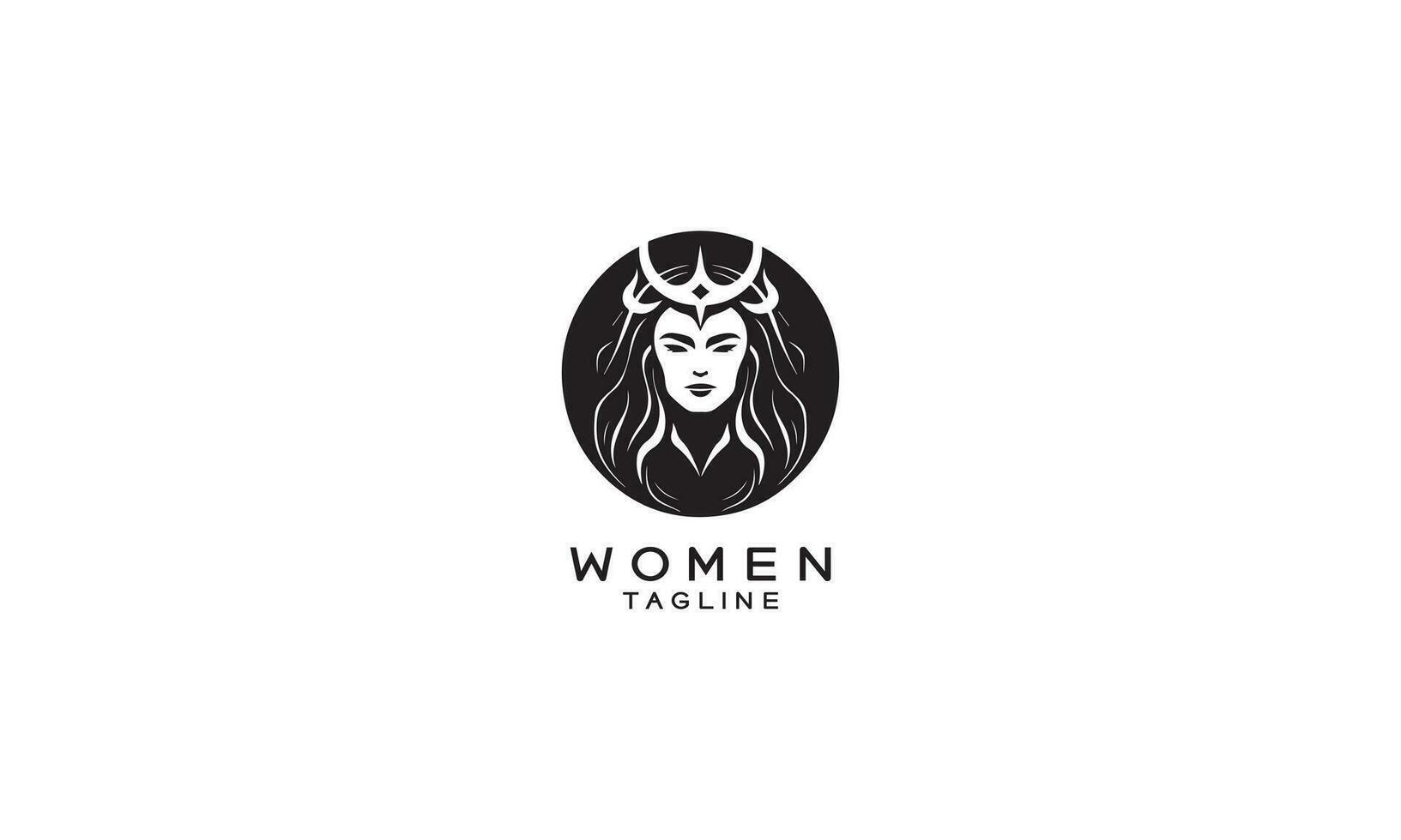 Frauen stark Königin Logo Vektor Design
