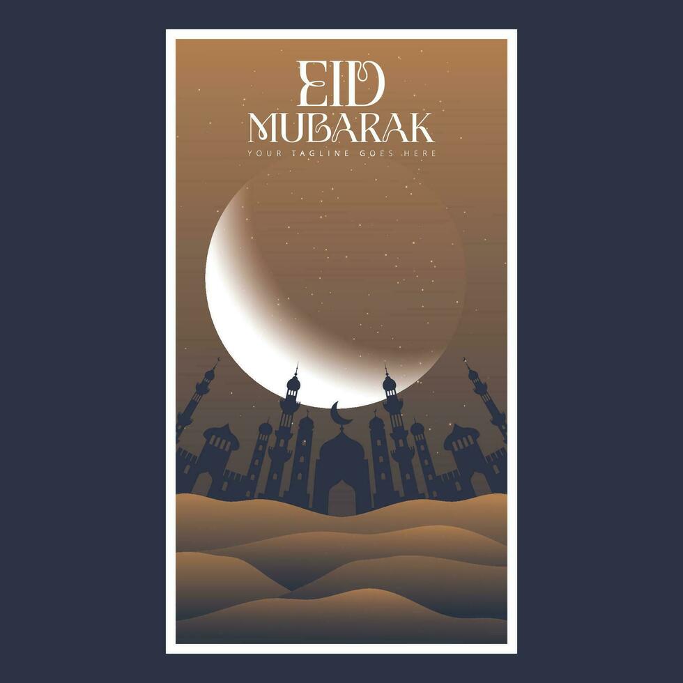 eid mubarak logotyp vektor