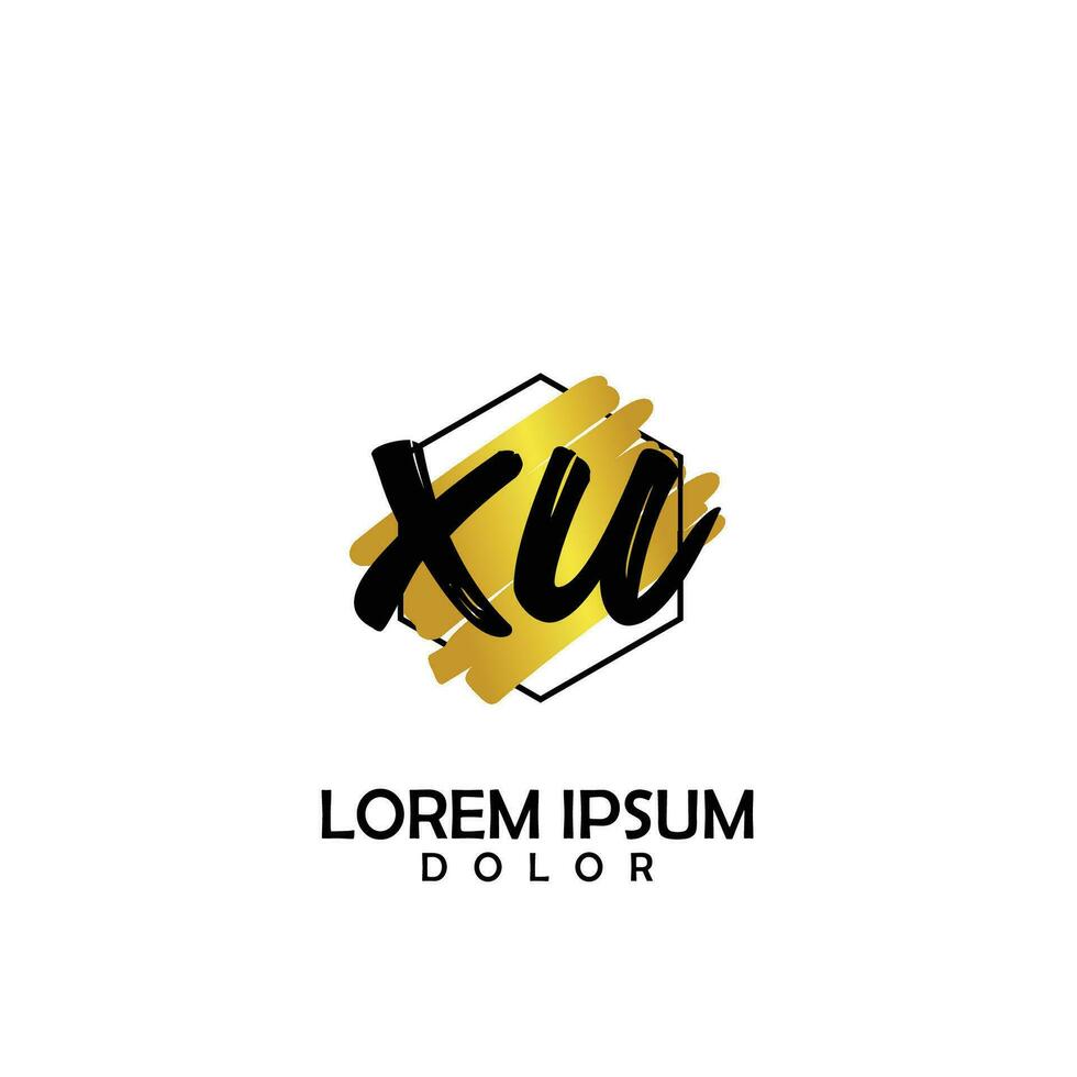 xu Initiale Bürste im Kreis Rahmen Vorlage Design vektor