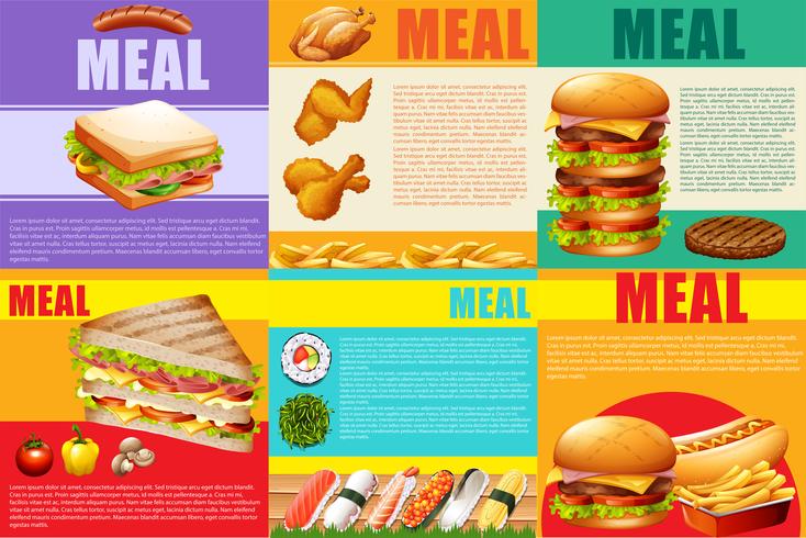 Infografisk hälsosam mat och snabbmat vektor