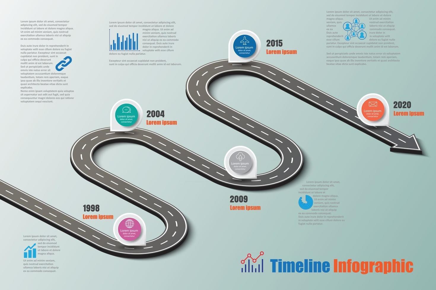 affärsplan tidslinje infographic mall vektorillustration vektor