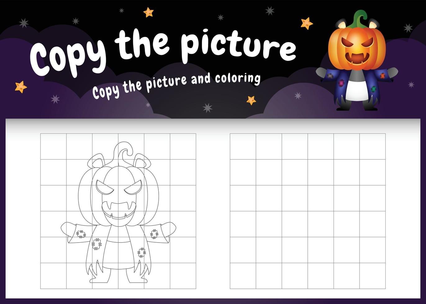 kopiera bilden barn spel och målarbok med en söt panda vektor