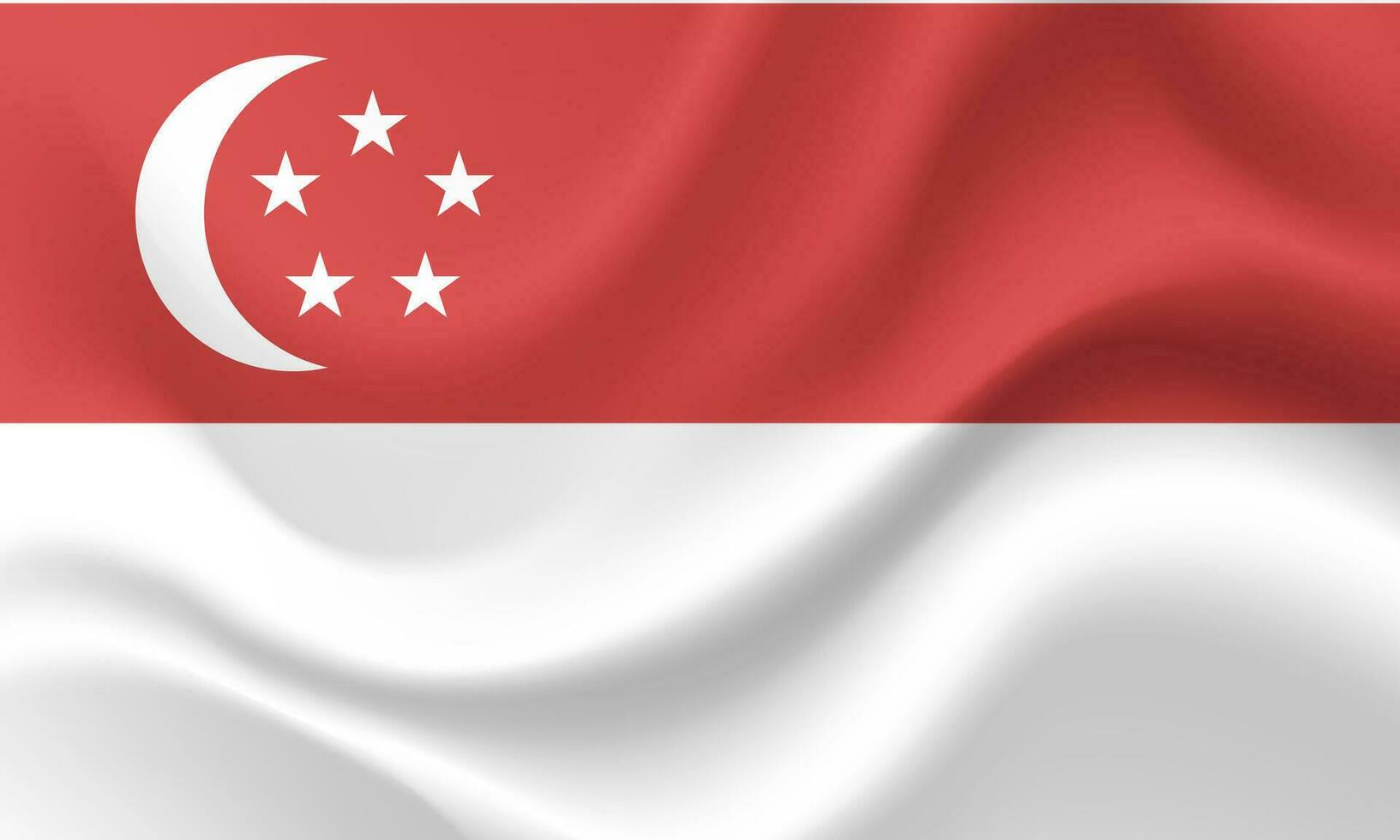 vinkade singapore flagga. vektor emblem av Singapore.