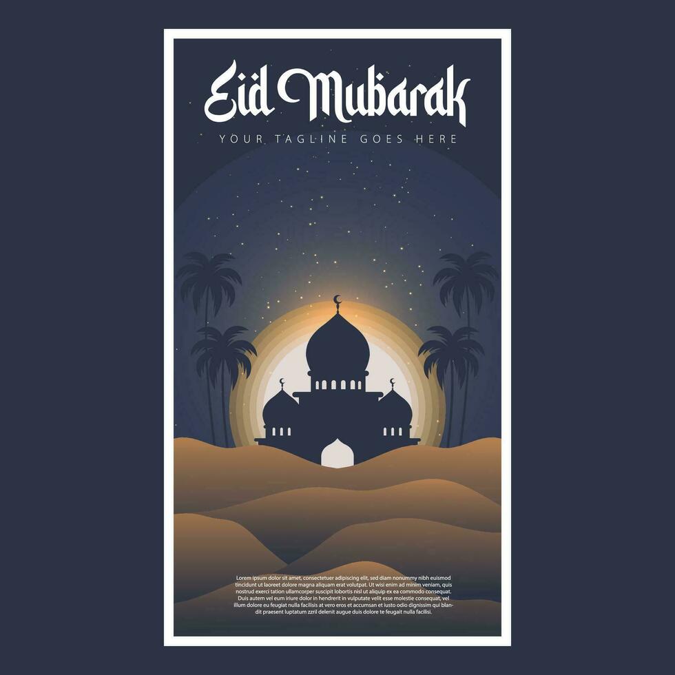 eid mubarak logotyp vektor