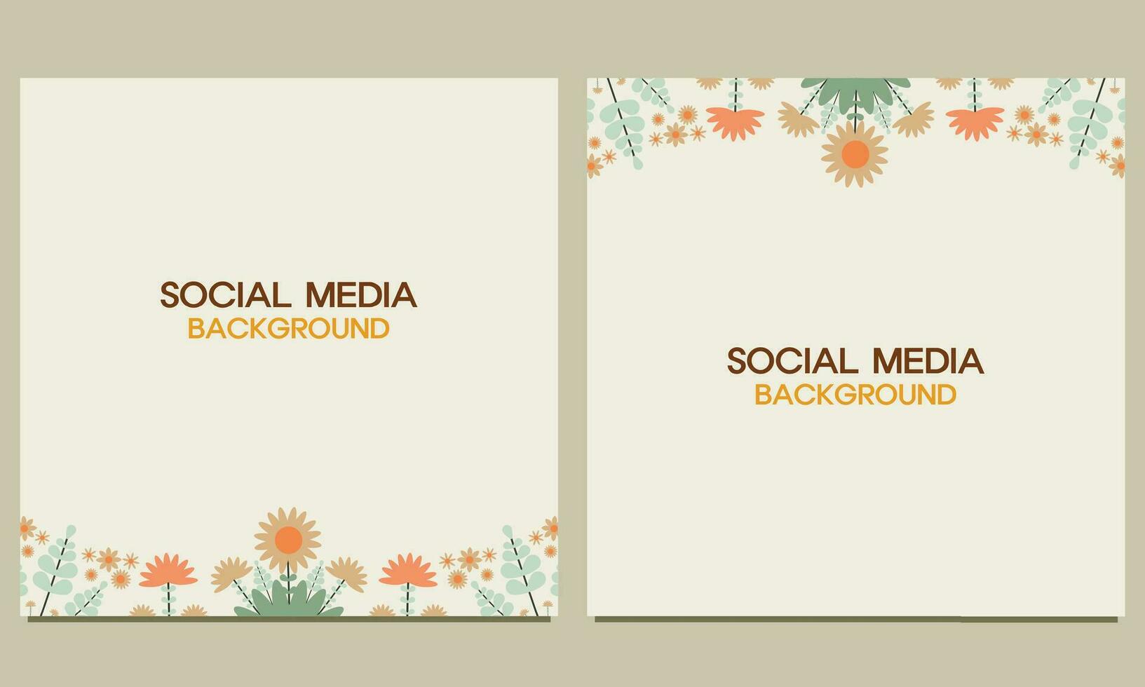 social media posta bakgrund med naturlig blommig prydnad. lämplig för social media posta, baner design och internet annonser. vektor