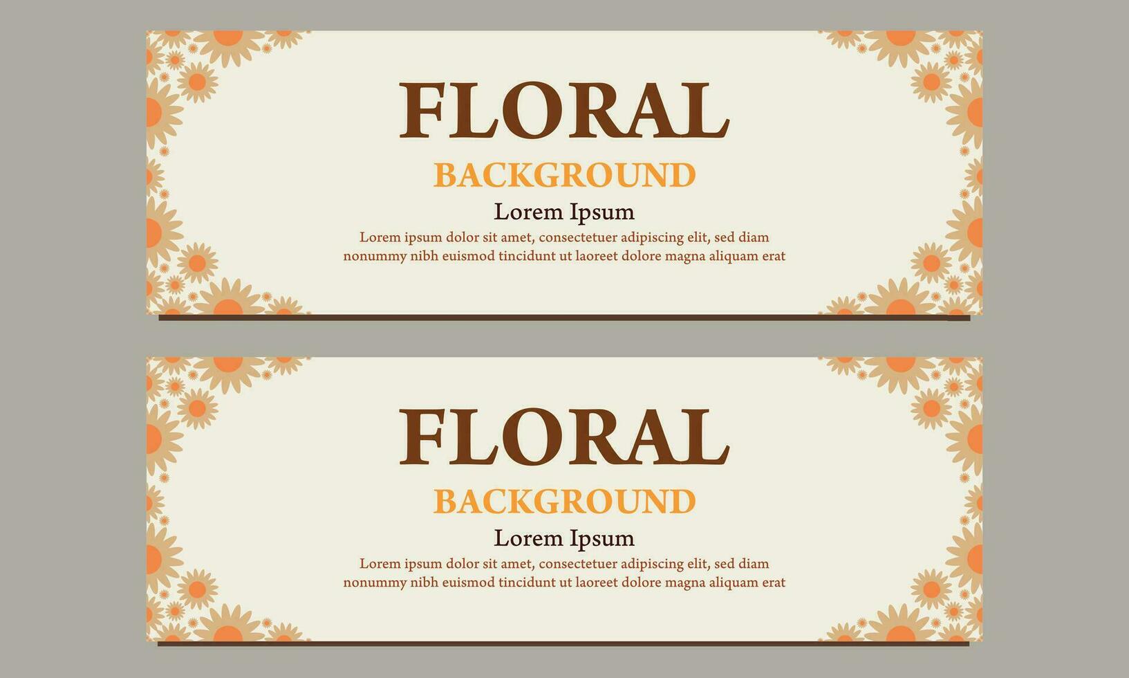 natürlich horizontal Banner Vorlage mit Blumen- und Blume Ornament vektor